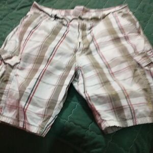 Men's Plaid Cargo Shorts 36